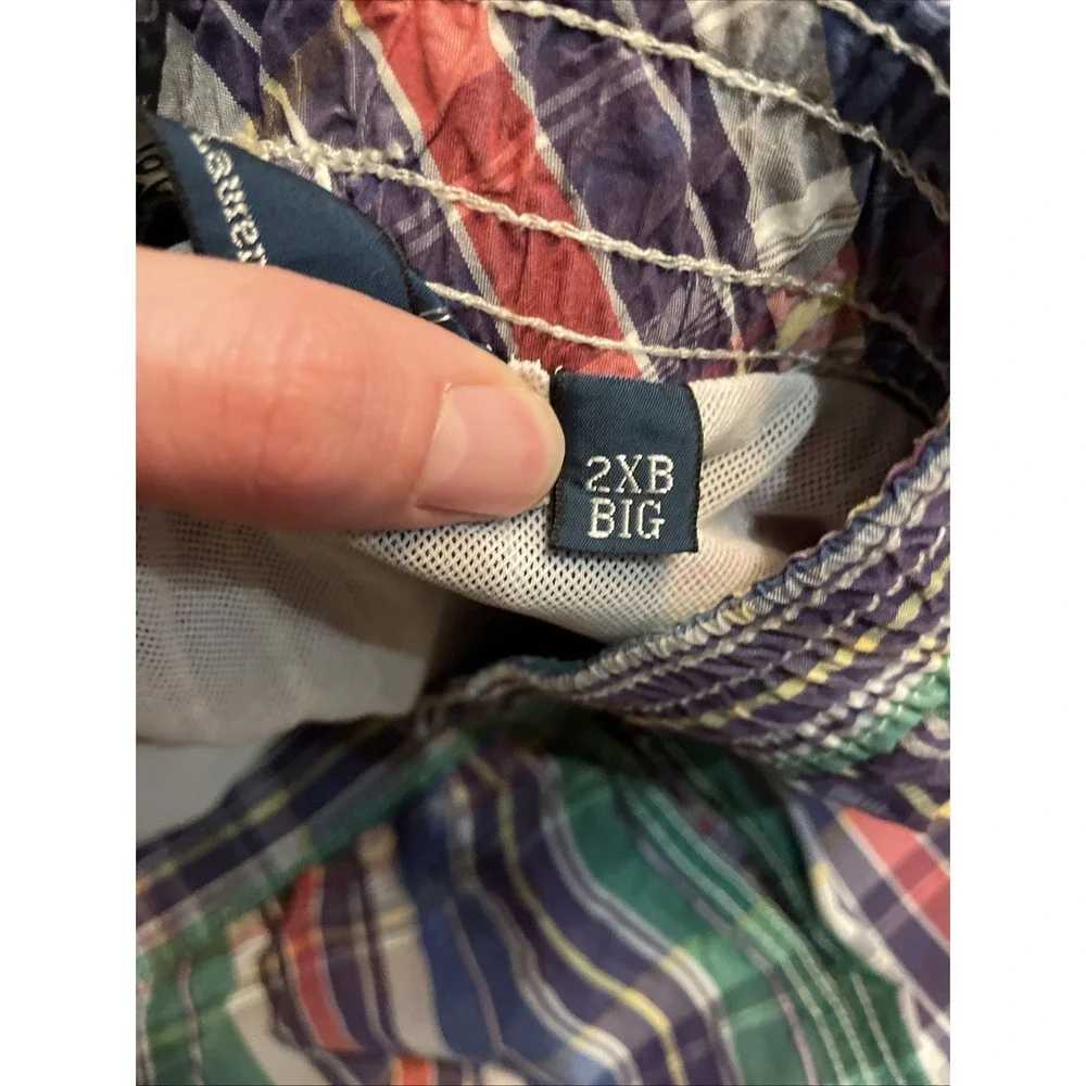 Polo Ralph Lauren Swimwear Men's Swim Trunks Bright Plaid Pony Logo Size 2XB‎